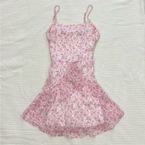 Cute Pink Floral Minidress